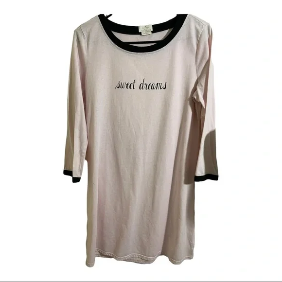 Kate spade womens sleepwear pajama dress sweet dreams pink blue collar medium - Picture 3 of 10